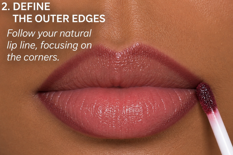 Shaping the outer corners with Eternal Wear Lip Liner