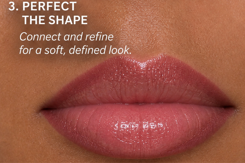 Finishing the full lip outline with Eternal Wear Lip Liner